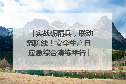 实战砺精兵，联动筑防线！安全生产月应急综合演练举行