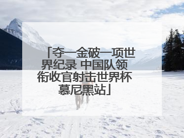 夺一金破一项世界纪录 中国队领衔收官射击世界杯慕尼黑站