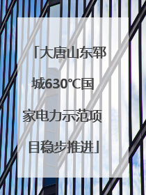 大唐山东郓城630℃国家电力示范项目稳步推进
