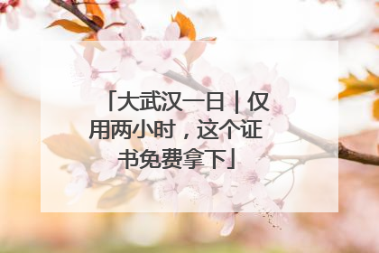 大武汉一日｜仅用两小时，这个证书免费拿下