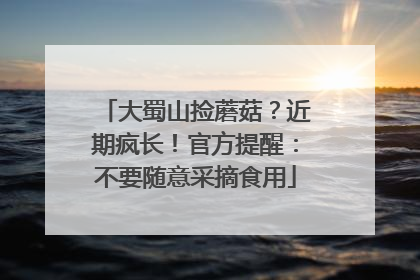 大蜀山捡蘑菇？近期疯长！官方提醒：不要随意采摘食用