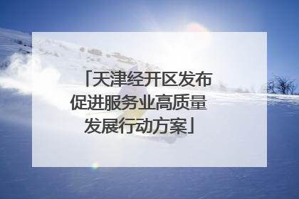 天津经开区发布促进服务业高质量发展行动方案