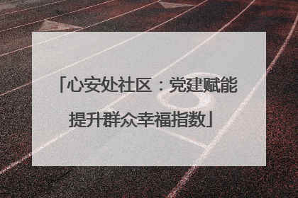 心安处社区：党建赋能 提升群众幸福指数