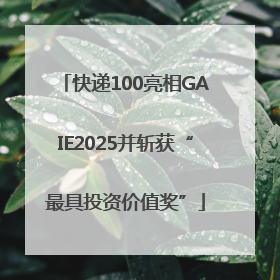 快递100亮相GAIE2025并斩获“最具投资价值奖”