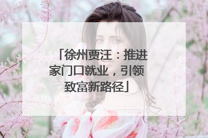 徐州贾汪：推进家门口就业，引领致富新路径