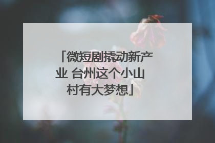 微短剧撬动新产业 台州这个小山村有大梦想