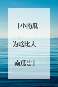 小南瓜为啥比大南瓜贵