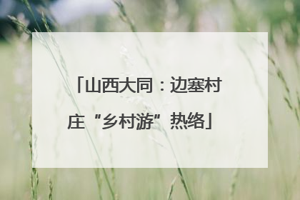 山西大同：边塞村庄“乡村游”热络