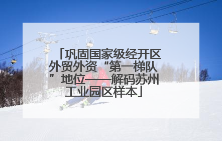 巩固国家级经开区外贸外资“第一梯队”地位——解码苏州工业园区样本