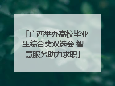 广西举办高校毕业生综合类双选会 智慧服务助力求职