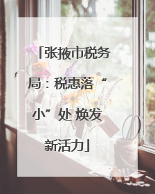 张掖市税务局：税惠落“小”处 焕发新活力
