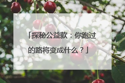探秘公益款：你跑过的路将变成什么？