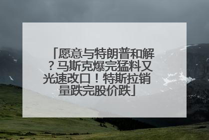 愿意与特朗普和解？马斯克爆完猛料又光速改口！特斯拉销量跌完股价跌