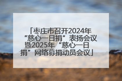 枣庄市召开2024年“慈心一日捐”表扬会议暨2025年“慈心一日捐”网络募捐动员会议