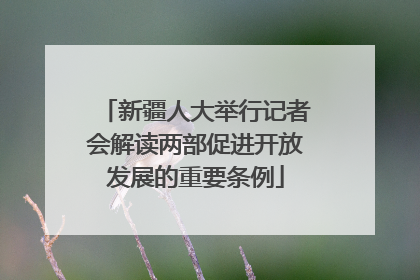 新疆人大举行记者会解读两部促进开放发展的重要条例