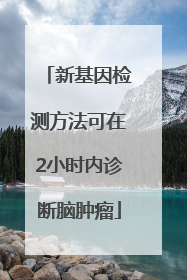 新基因检测方法可在2小时内诊断脑肿瘤