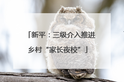 新平：三级介入推进乡村“家长夜校”