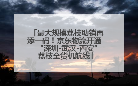 最大规模荔枝助销再添一码！京东物流开通“深圳-武汉-西安” 荔枝全货机航线