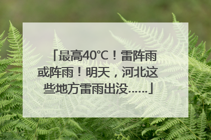 最高40℃！雷阵雨或阵雨！明天，河北这些地方雷雨出没……