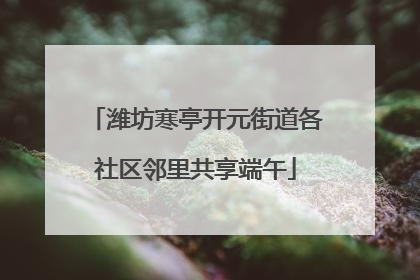 潍坊寒亭开元街道各社区邻里共享端午