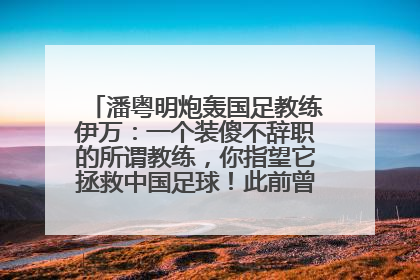 潘粤明炮轰国足教练伊万：一个装傻不辞职的所谓教练，你指望它拯救中国足球！此前曾多次发文评价国足