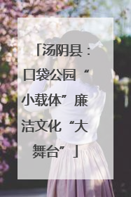 汤阴县：口袋公园“小载体”廉洁文化“大舞台”