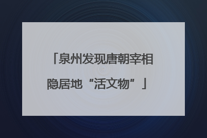 泉州发现唐朝宰相隐居地“活文物”