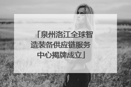泉州洛江全球智造装备供应链服务中心揭牌成立