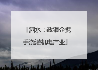泗水：政银企携手浇灌机电产业