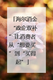 海尔消金“政企双补”让消费者从“想要买”到“买得起”