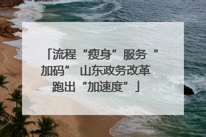 流程“瘦身”服务“加码” 山东政务改革跑出“加速度”