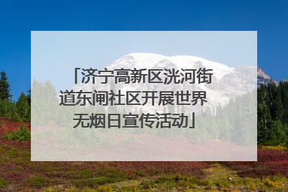 济宁高新区洸河街道东闸社区开展世界无烟日宣传活动