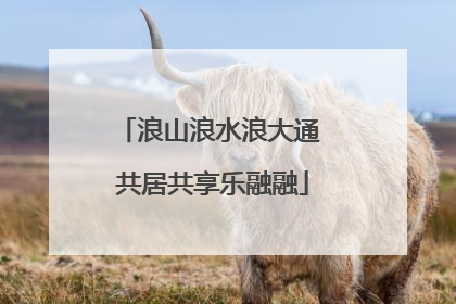 浪山浪水浪大通 共居共享乐融融