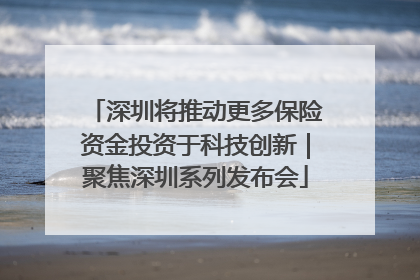 深圳将推动更多保险资金投资于科技创新｜聚焦深圳系列发布会