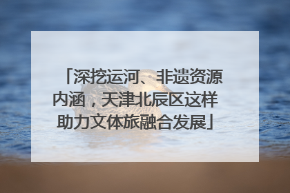 深挖运河、非遗资源内涵，天津北辰区这样助力文体旅融合发展