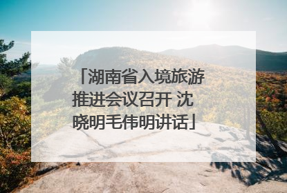 湖南省入境旅游推进会议召开 沈晓明毛伟明讲话