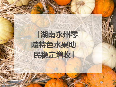 湖南永州零陵特色水果助民稳定增收