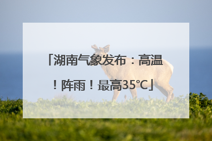 湖南气象发布：高温！阵雨！最高35℃