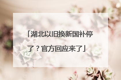 湖北以旧换新国补停了？官方回应来了