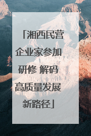 湘西民营企业家参加研修 解码高质量发展新路径