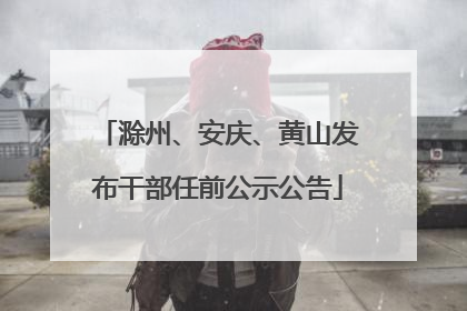 滁州、安庆、黄山发布干部任前公示公告