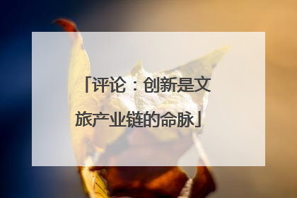 评论：创新是文旅产业链的命脉