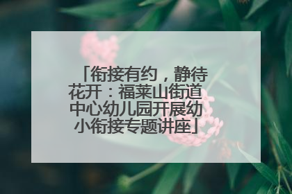 衔接有约，静待花开：福莱山街道中心幼儿园开展幼小衔接专题讲座