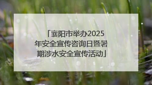 襄阳市举办2025年安全宣传咨询日暨暑期涉水安全宣传活动