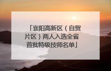 襄阳高新区（自贸片区）两人入选全省首批特级技师名单