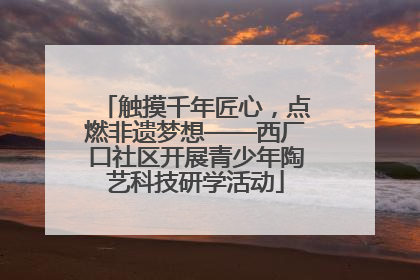 触摸千年匠心，点燃非遗梦想——西厂口社区开展青少年陶艺科技研学活动