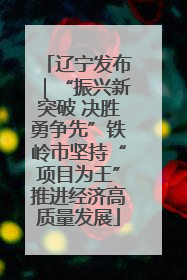 辽宁发布｜“振兴新突破 决胜勇争先”铁岭市坚持“项目为王”推进经济高质量发展