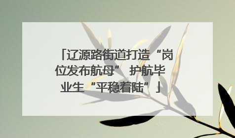 辽源路街道打造“岗位发布航母” 护航毕业生“平稳着陆”