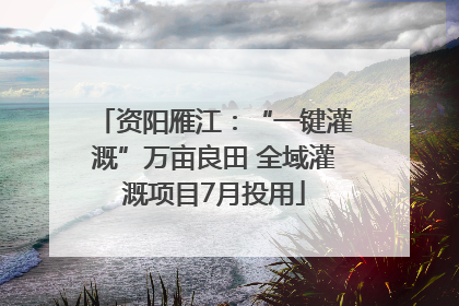 资阳雁江：“一键灌溉”万亩良田 全域灌溉项目7月投用