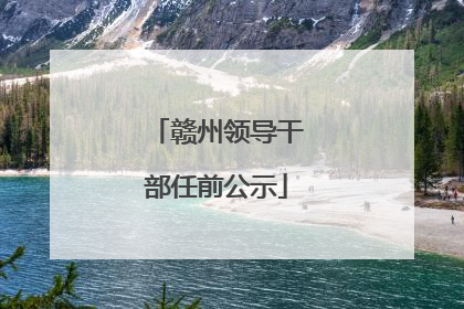 赣州领导干部任前公示